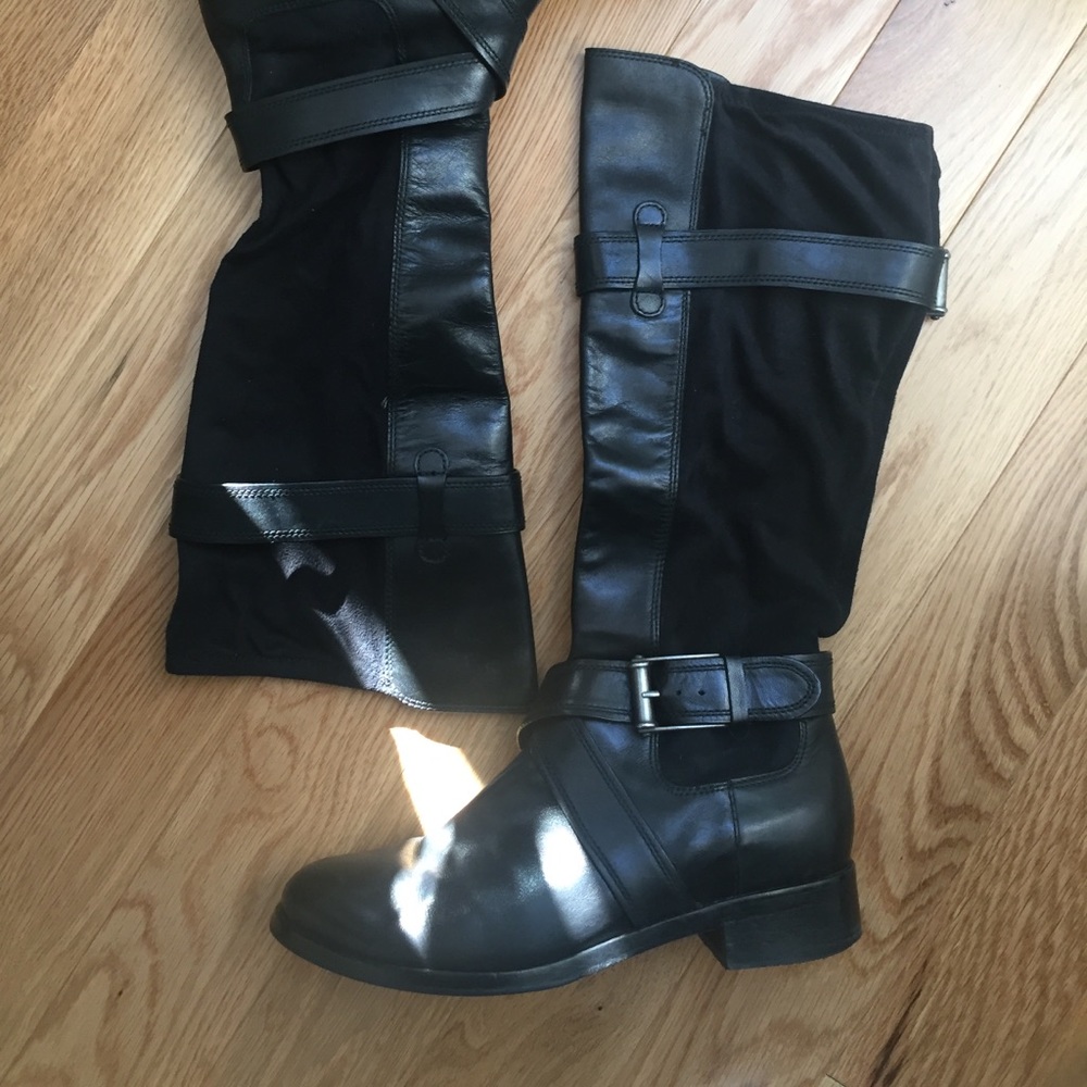 Cole Haan Calf-height Boots with Buckle Accents